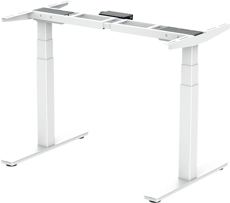Dual-motor 3-stage desk frame