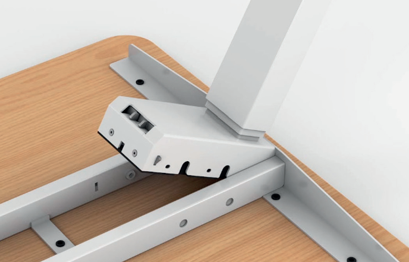 Dual-motor desk frame